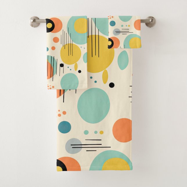 Vert et Turquoise Mid Century Motif moderne (En situation)