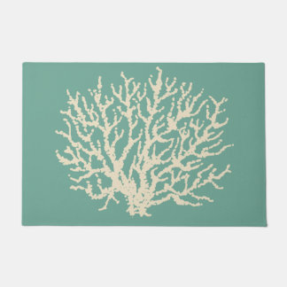 Vert été mer Coral mat de porte tapis
