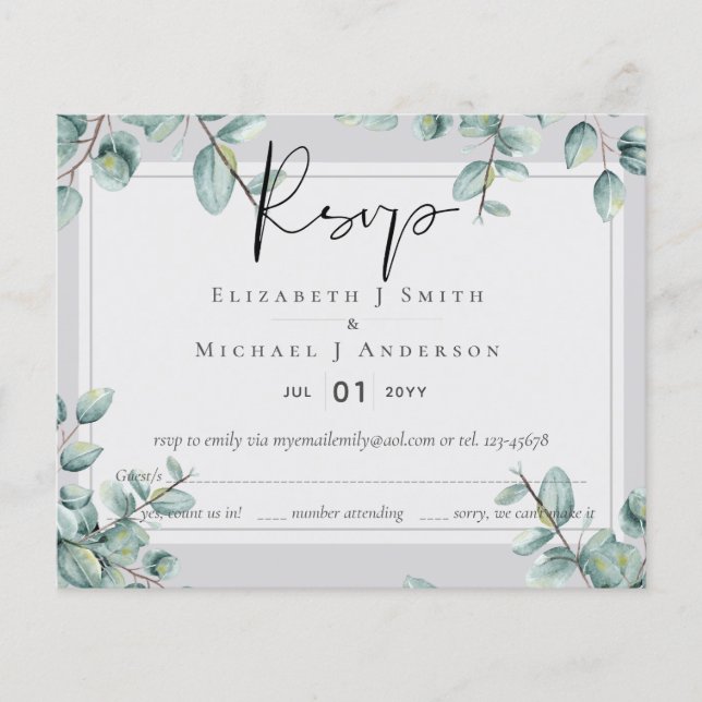 Vert Eucalyptus Lilac Citron gris Mariage (Devant)