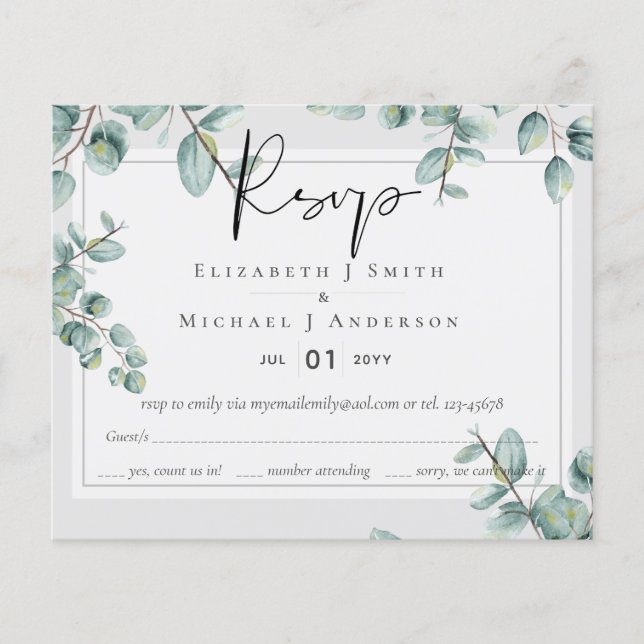 Vert Eucalyptus Lilac Citron gris Mariage (Devant)