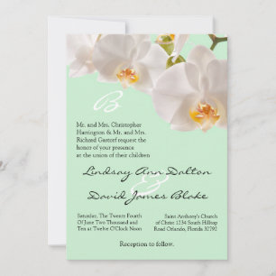 Vert Faire-part de mariage et orchidées 5x7