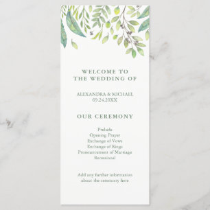 Vert feuilles   Programme tendance de mariage aqua