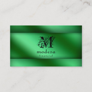 Vert financier de cartes de visite métallique
