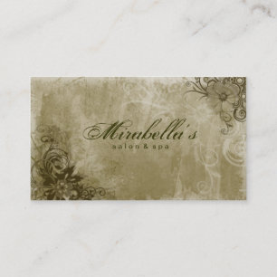 Vert floral de grunge de carte de visite de spa de