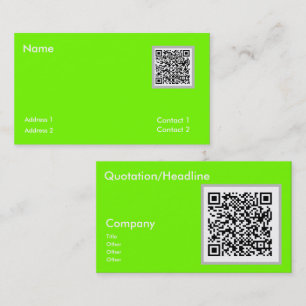 vert fluorescent - Carte de visite de code QR