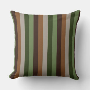 Vert foncé/Brown Multi Designer Coussin réversible