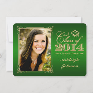 Vert, Gold Class of 2014 Photo Grad Invitation 2