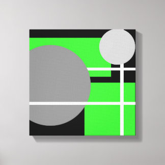 Vert Gris Noir Blanc Moderne - Toile Encadrée