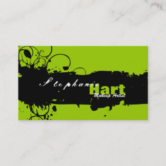 Vert grunge d'éclaboussure de carte de visite de