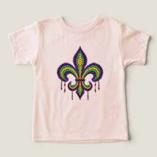 Vert jaune pourpre Mardi Gras fleur de lis
