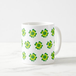 Vert Jaune Quatre Feuilles Clover Simple Mug café