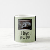 Vert je t'aime, tasse faite sur commande de photo