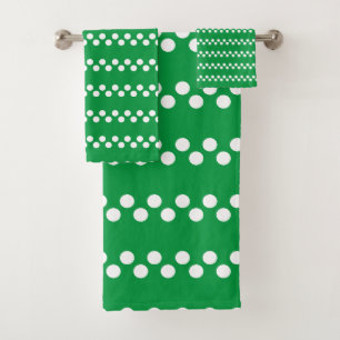 Vert Kelly : Petit motif à pois blancs