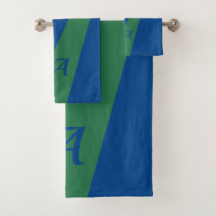 Vert marine moderne élégant chic monogrammé gras