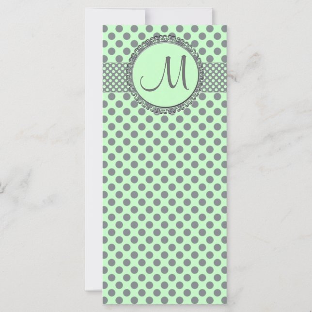 Vert menthe avec Pois gris-Monogramme STaylor (Devant)