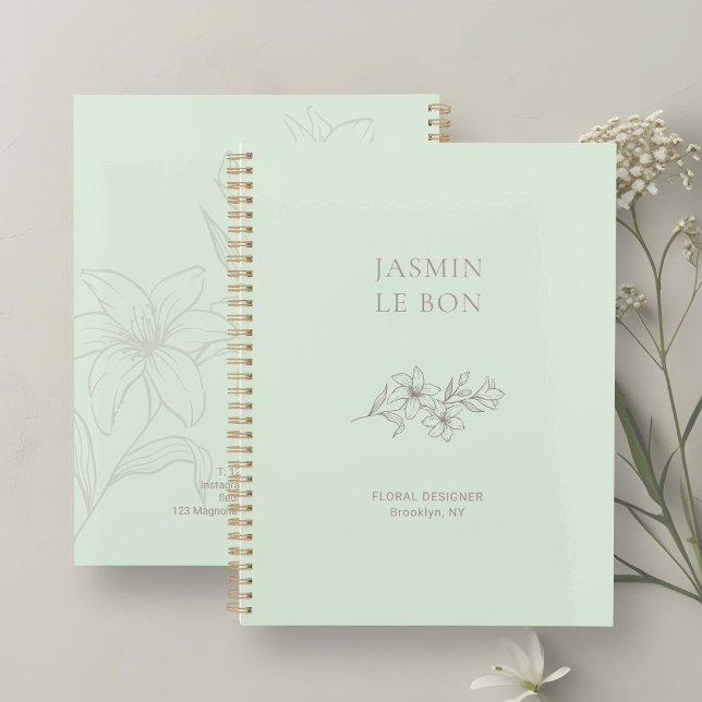Vert menthe | Chic minimaliste floral (Créateur téléchargé)