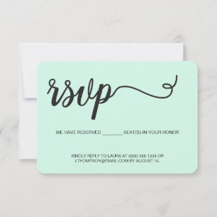 Vert menthe RSVP sans envoi Siège réservé