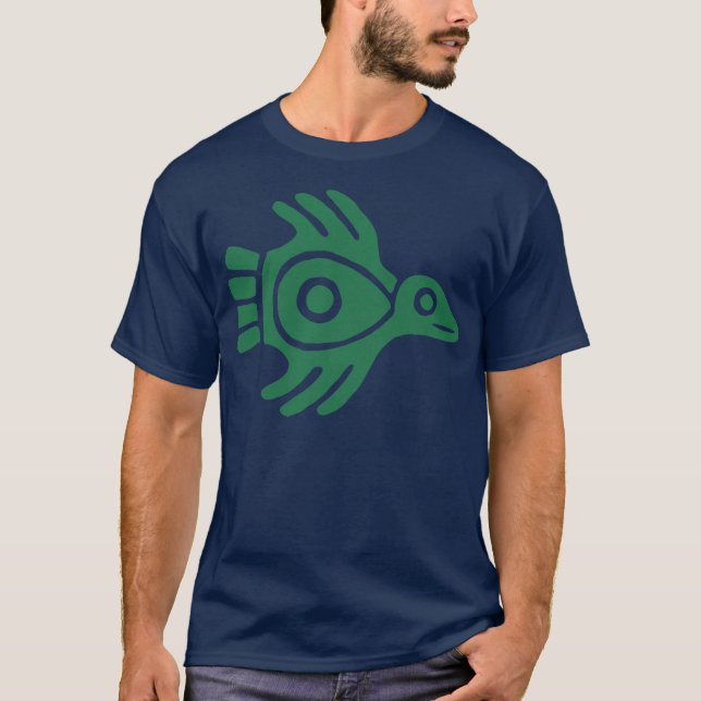 Vert mexicain antique de T-shirt d'oiseau (Devant)