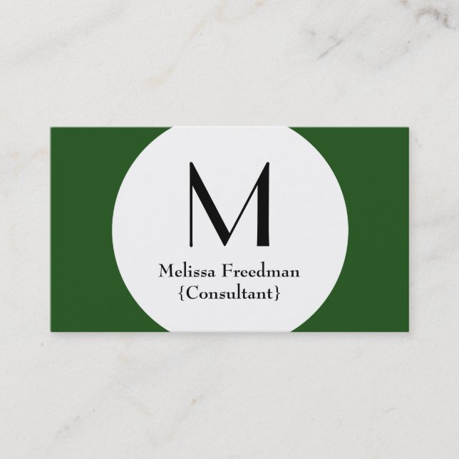 Vert moderne Cercle personnalisé Cartes de visite  (Devant)