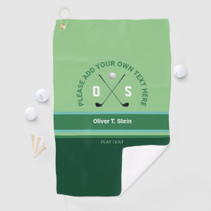 Vert moderne Couleurs serviette de golf avec nom d