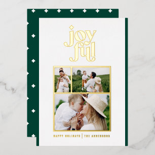 vert moderne joyeuse 3 photo foil vacances