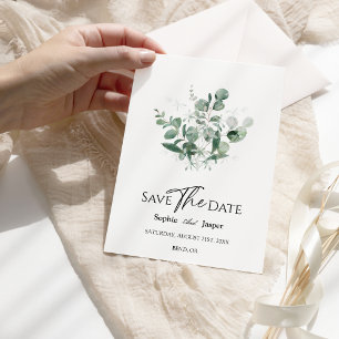 Vert Moderne Mariage Blanc Enregistrer La Carte Da