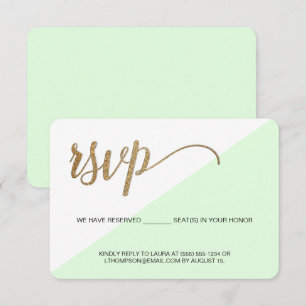 Vert moderne Or RSVP pas d'envoi Siège réservé