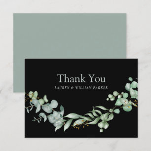 Vert moderne Sage noir Sage simple Merci