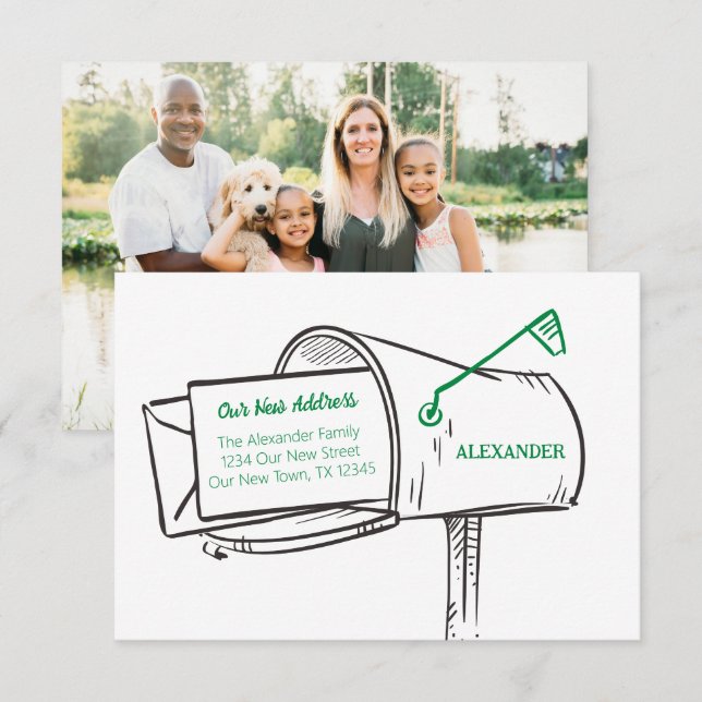 Vert Notre Nouvelle Adresse Boîte Aux Lettres Dépl (Devant / Derrière)