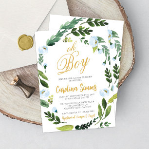 Vert Oh Boy Baby shower Invitation Or