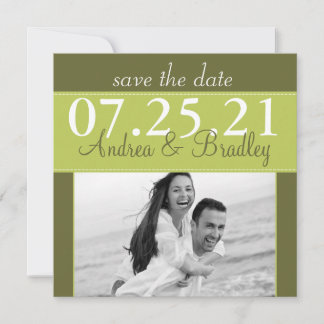 Vert olive citron mariage photo carte de sauvegard
