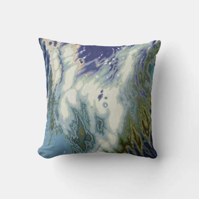 Vert olive de bleu de cobalt et coussin côtier (Recto)