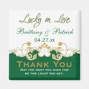 Vert or blanc défilé mariage Favor Magnet