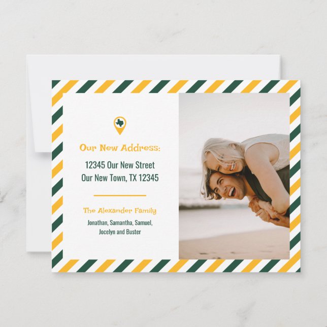 Vert & Or Nous Avons Déplacé Striped Moving Photo (Dos)