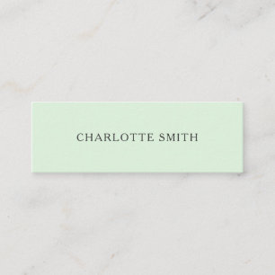 Vert pastel minimaliste cartes de visite modernes