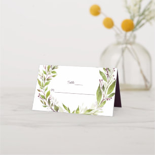 Vert Plum foncé Mauve Berries Place Cartes