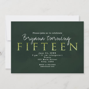 Vert Quinze 15E 15 Anniversaire Invitation