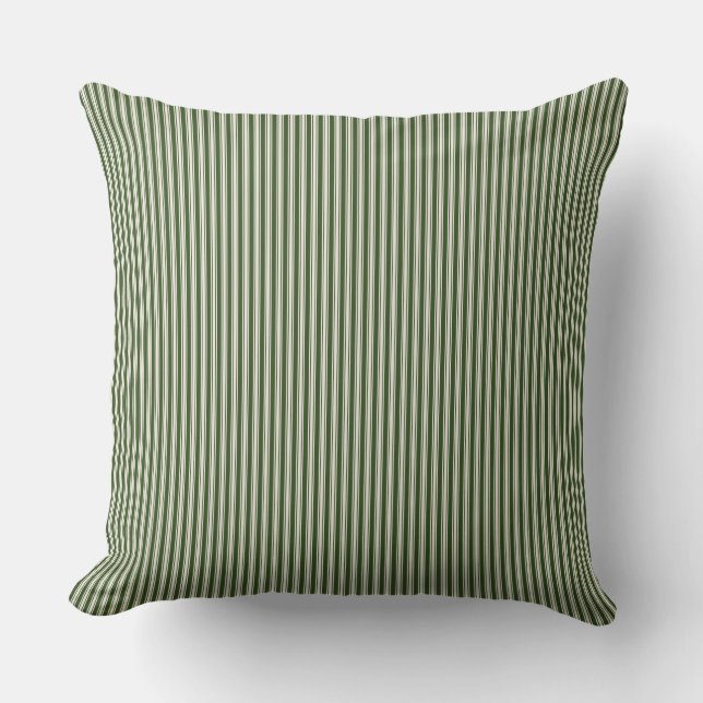 Vert rayé coussin Forrest Green (Recto)