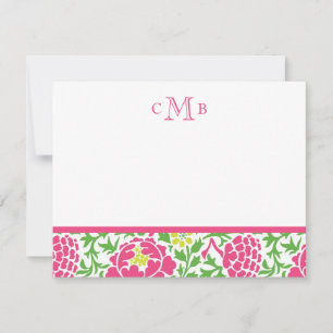 Vert & rose Retro Floral Damask