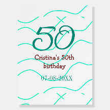 Vert rouge 50 anniversaire ajouter nom date p