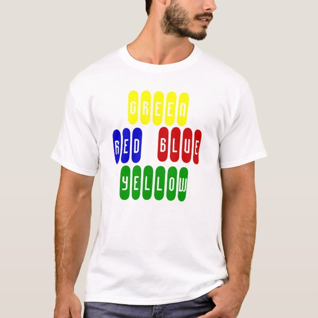 VERT, ROUGE, BLEU, JAUNE, T-shirt (Devant)