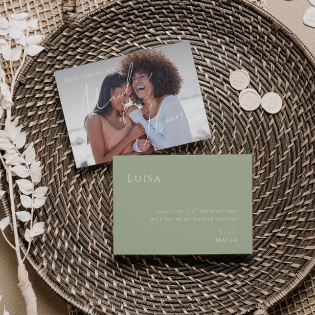 Vert sage | Photo de la carte de proposition d'hon (Créateur téléchargé)