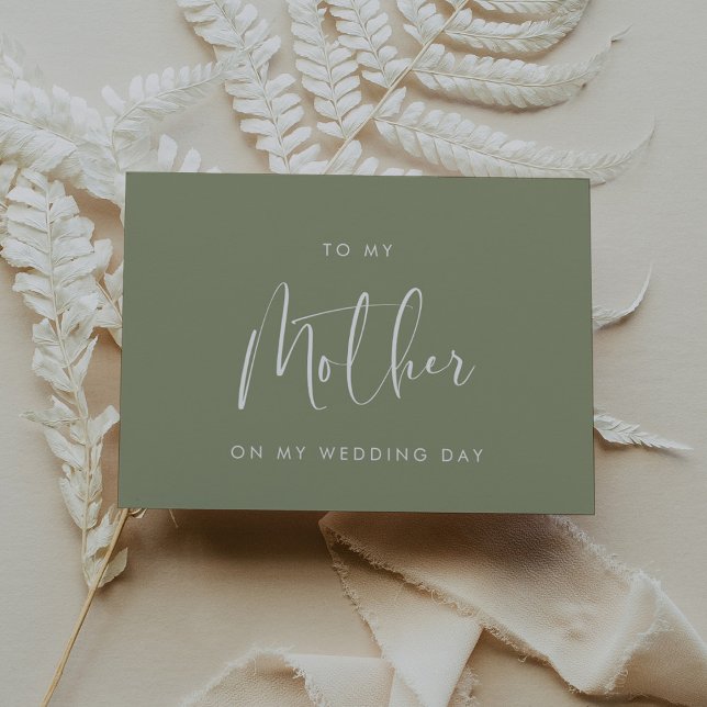 Vert sauge Carte à ma mère le jour de mon mariage (Créateur téléchargé)