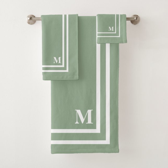 Vert sauge monogramme moderne (En situation)