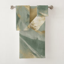 Vert Sauge Or Beige Abstrait de Couleur