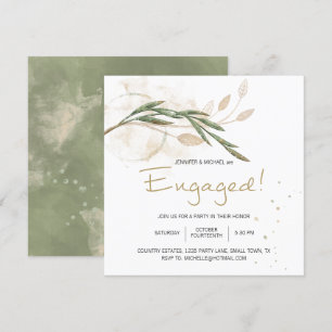 Vert sauge or floral élégant Engagement