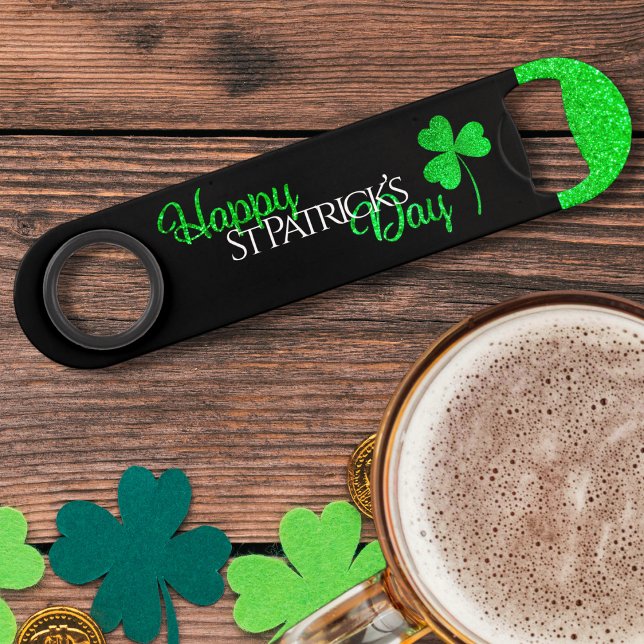 Vert scintillant Trèfle Chanceux Saint-Patrick (Créateur téléchargé)