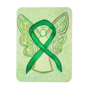 Vert Sensibilisation Ruban Angel Art Magnet person