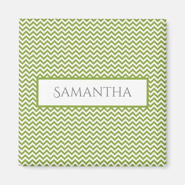 Vert simple Chevron Magnet personnalisé (Devant)