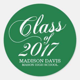 Vert solide moderne   Stickers Graduation